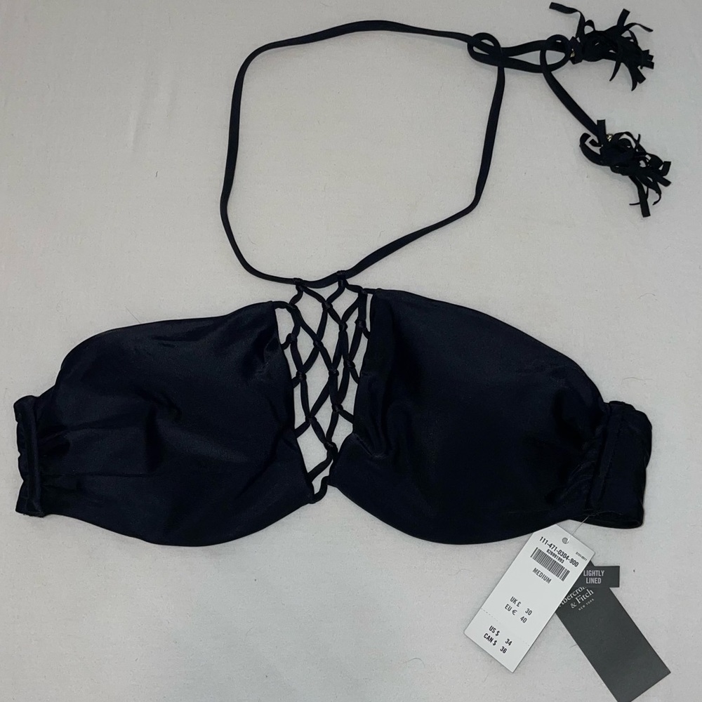 Abercrombie & Fitch Lightly Lined Bikini - Black - Size Medium - Original Tags